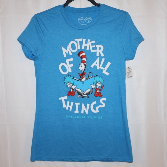 Universal Studio Tops - Dr. Seuss "Mother Of All Things" Torquoise Universal Studios Shirt. Medium. NWT.